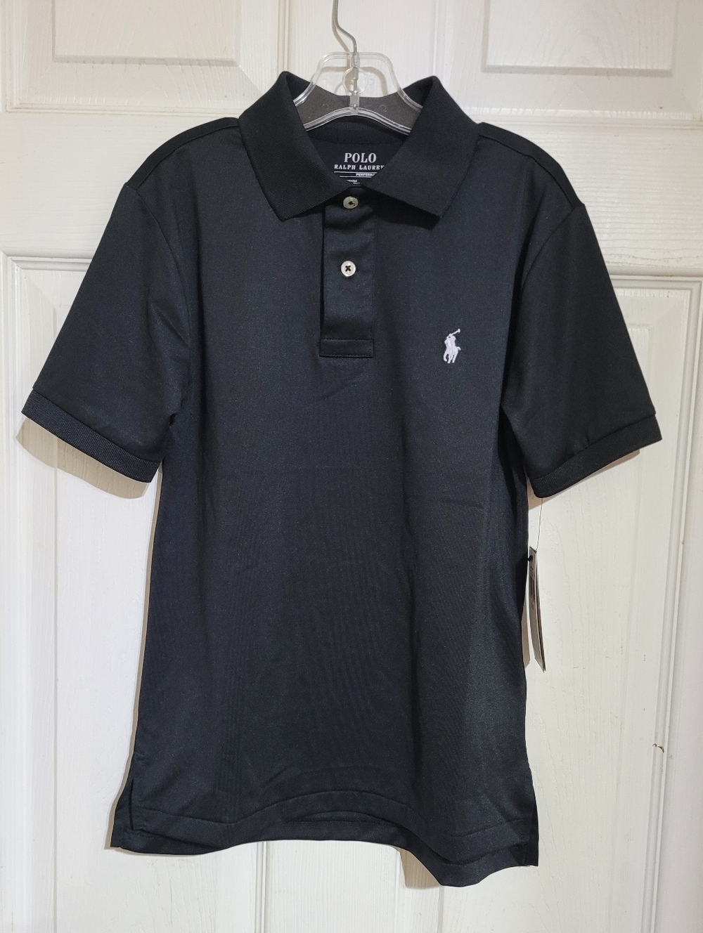 POLO RALPH LAUREN LITTLE BOYS PERFORMANCE JERSEY POLO SHIRT SIZE S(8) BLACK